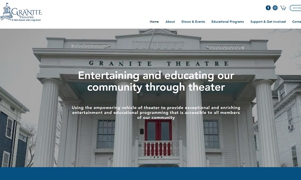 Screenshot of Granite theater website which Omni Digital Services built