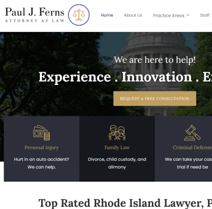 Screenshot of PaulFernsLaw.com who is an OMNI client