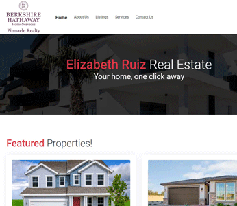 Screenshot of elizabethruizrealtor.com which is a realty websit OMNI built that has a custom CMS