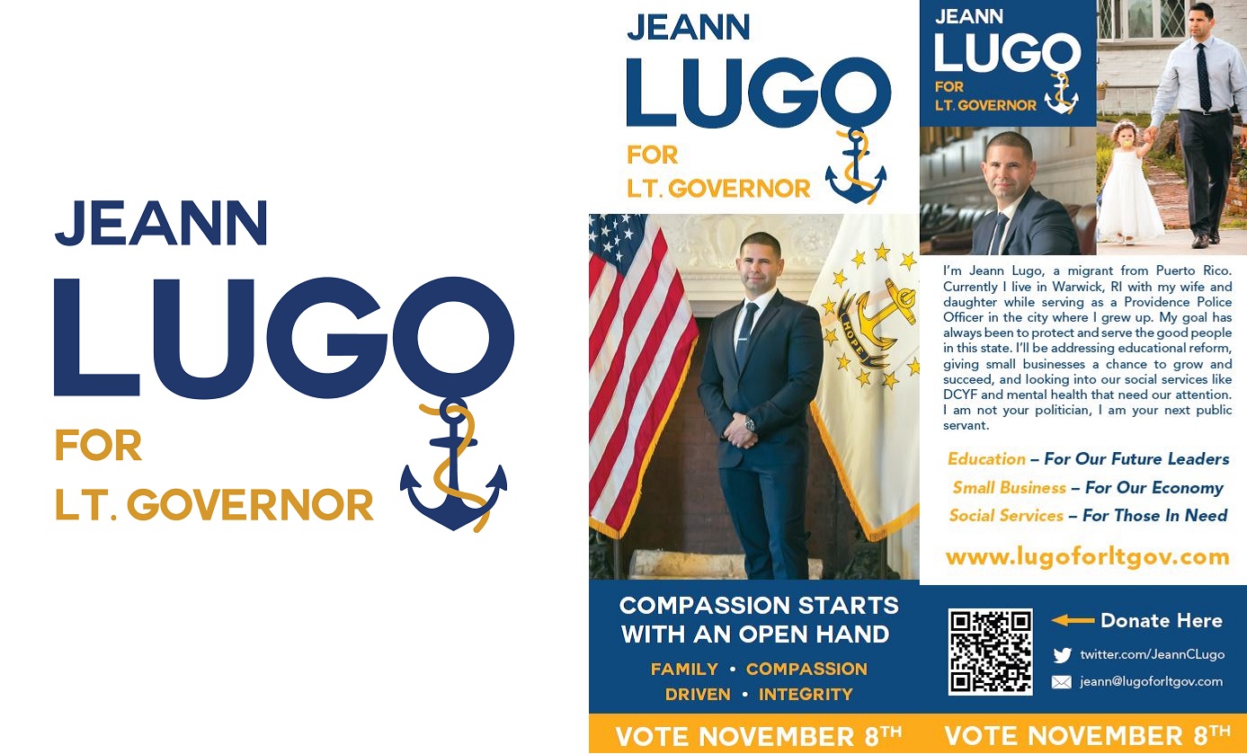 Jeann Lugo logo that was designed by OMNI digital service's graphic design team. Jeann lugo is running for lieutenant governor of Rhode Island