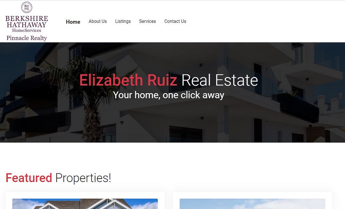 screenshot of lizruizrealtor.com website which is a project of OMNI Digital Services