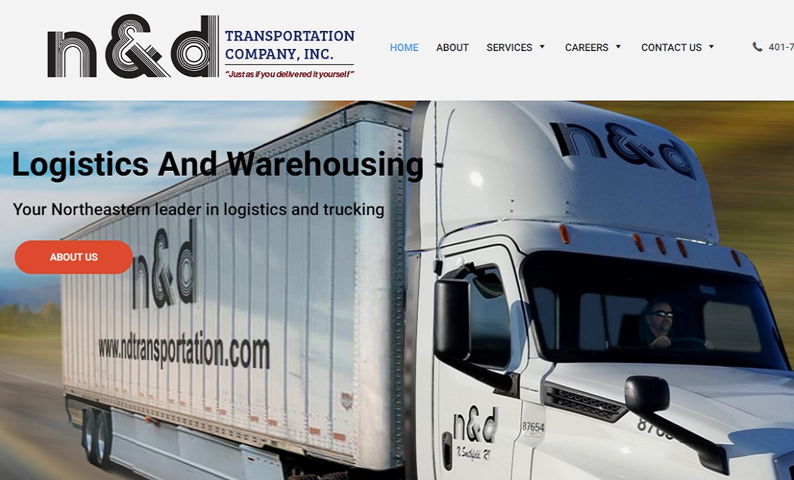 screenshot of ndtransportation.com which is a project of Rhode Island based web design firm, OMNI Digital Services