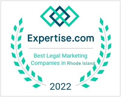 Award for best legal and law firm marketing company in Rhode Island as presented by Expertise.com