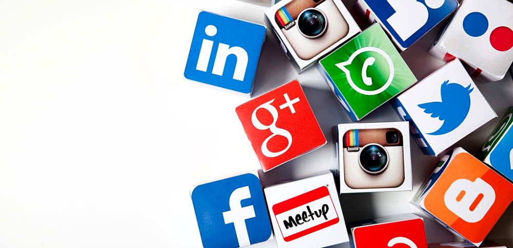 image of various social media icons like Facebook, Instagram, Twitter and more